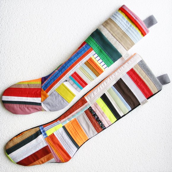 QUILTED HOLIDAY STOCKING - OOAK! (A) - Picture 4 of 10